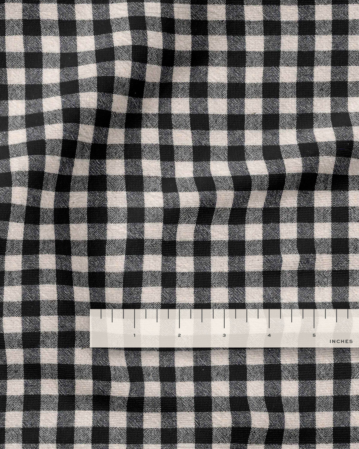 Black and Tan Medium Gingham Cotton - Image 3