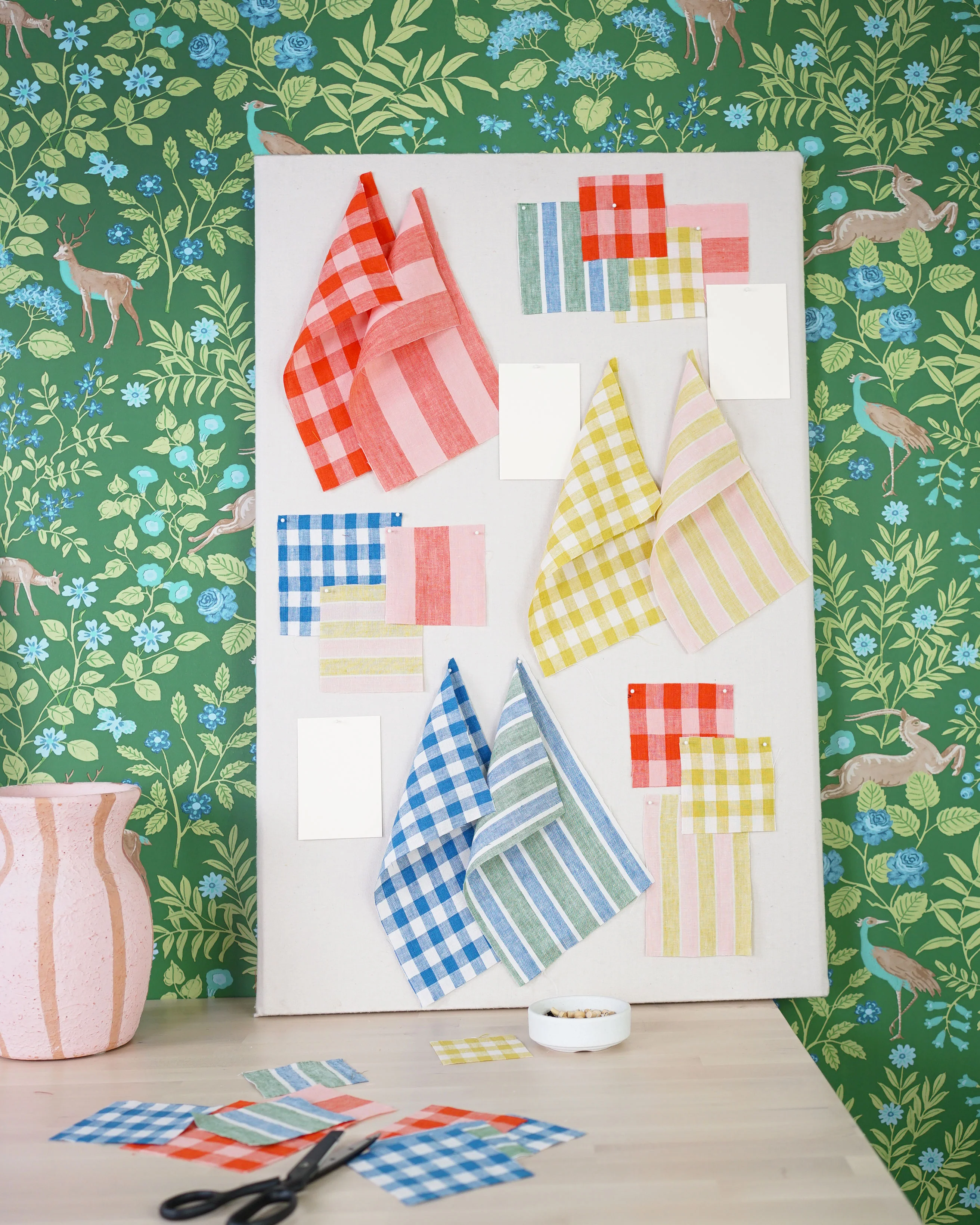 Medium Bluebell Gingham Washed Linen - Image 4