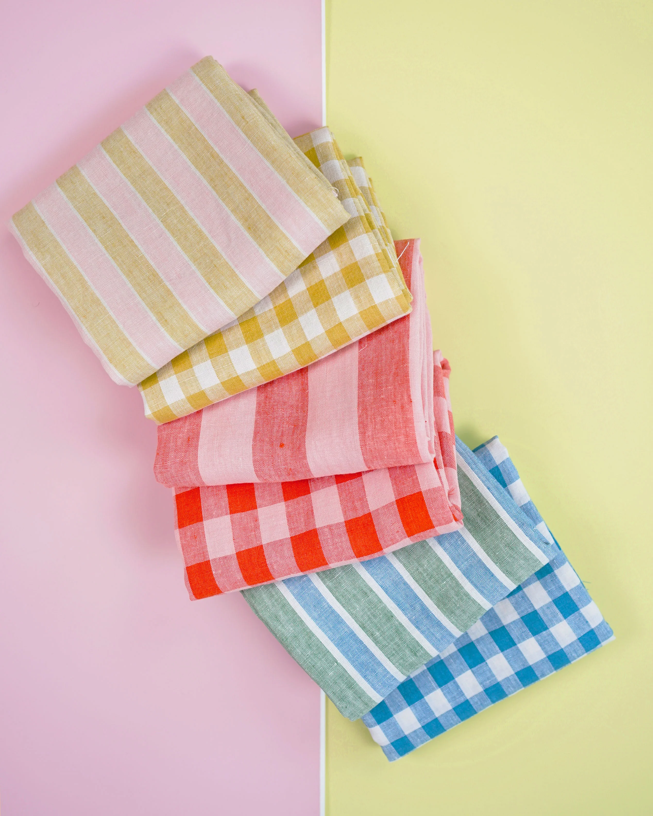 Medium Bluebell Gingham Washed Linen - Image 5