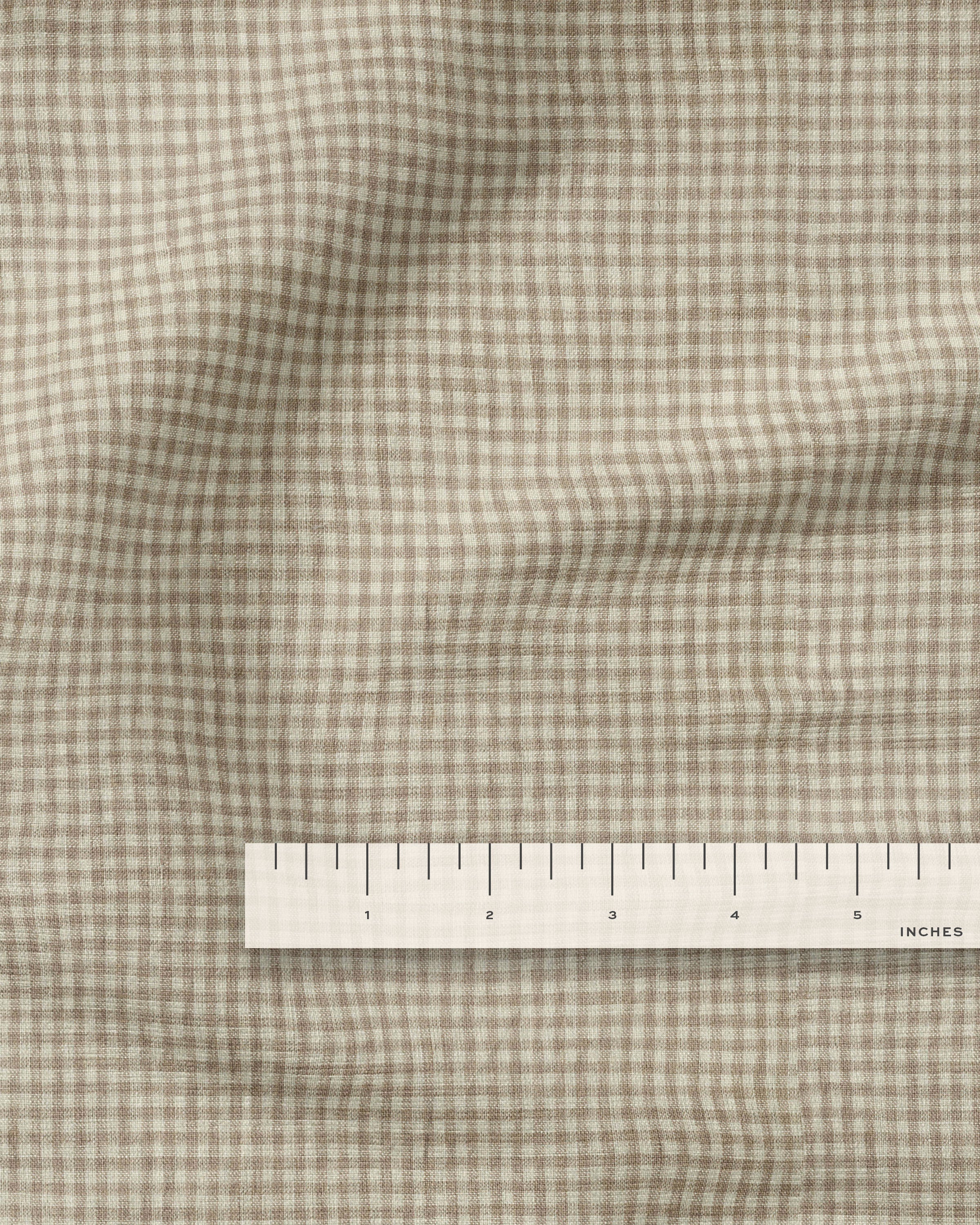 Micro Toast Gingham Washed Linen - Image 3