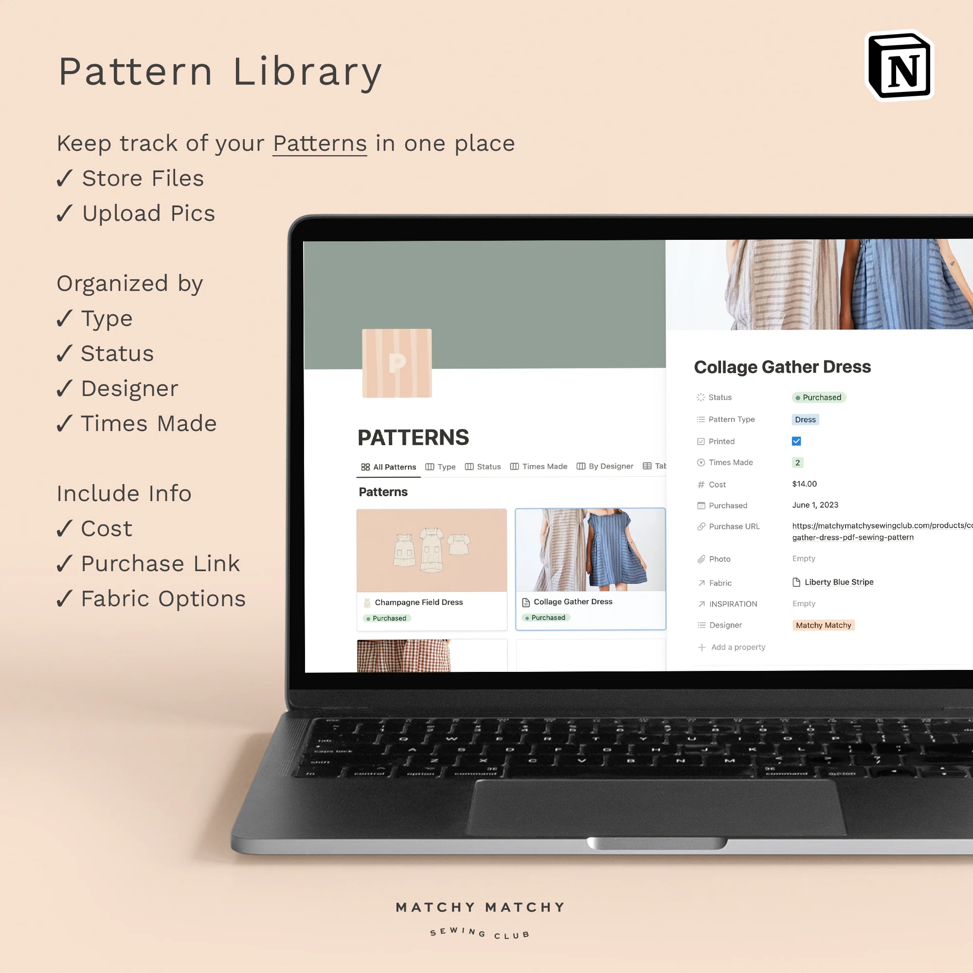 Sewing Clubhouse Notion Template - Image 4