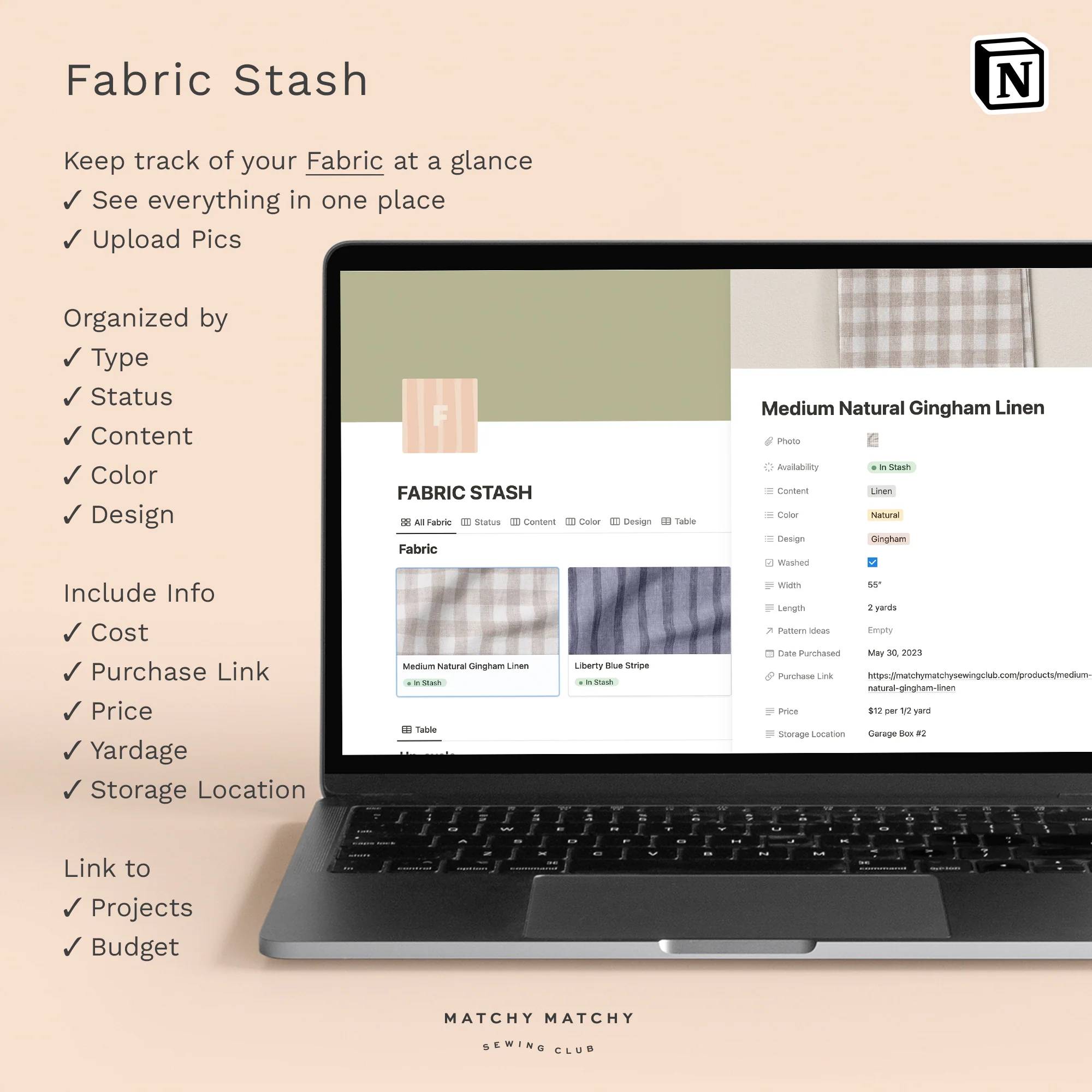 Sewing Clubhouse Notion Template - Image 5