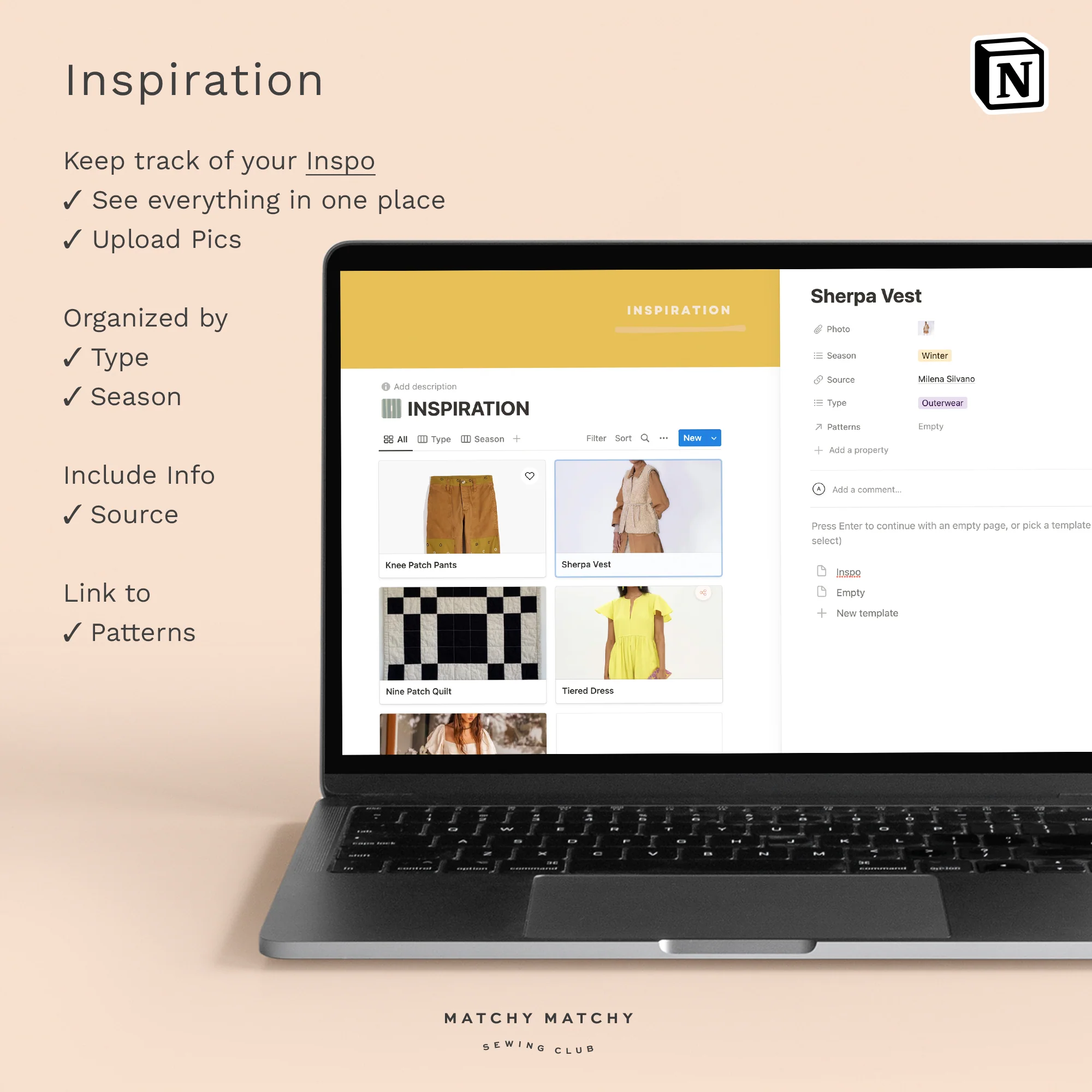 Sewing Clubhouse Notion Template - Image 8